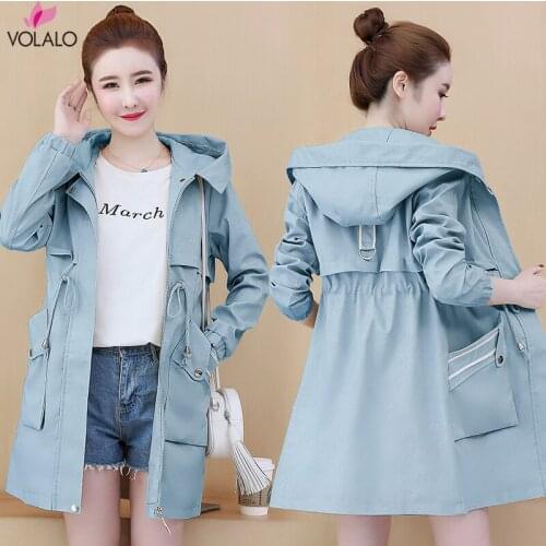 Женские тренчи с капюшоном VOLALO China At AliExpress