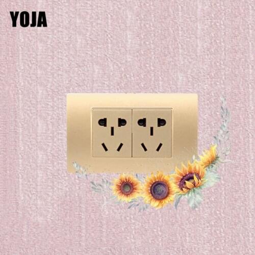 YOJA Cute Vivid Sunflowers Rings PVC Switch Sticker Personalized Interesting Style Wall Decal Cartoon Design 15SS0157