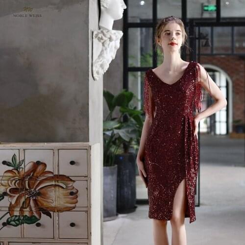 Prom Dresses V-Neck Knee-Length Dresses Woman Party Night Cocktail Dresses