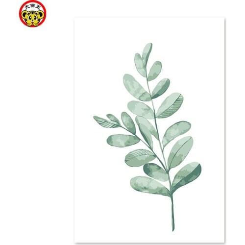 Painting by numbers art paint by number digital painting simple pieces of green plants own manual works optional triple color gi