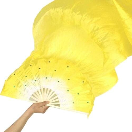 1.5m Chinese style fan Bamboo Imitation Silk Dance Kung Fu Tai Chi Fans Stage Performance Props