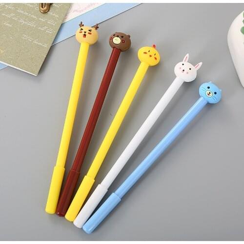 1 Pcs Creative Stationery Animal Expression Chinese Character Pen Lovely Student Cartoon Pen Office Water Sign Pen Kawaii Pen