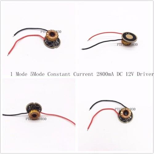 2pcs/lot,5 Mode/1Mode Constant Current 2800mA DC 12V XML T6 Led Driver For Cree XML XM-L2 LightingTransformers 5 Mode