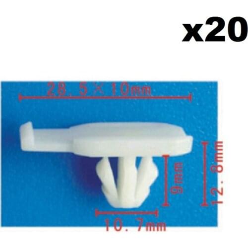 20 pcs Door Edge Guard Moulding Trim Clip for FORVW 7L0839069 Fit into hole:10.6mm