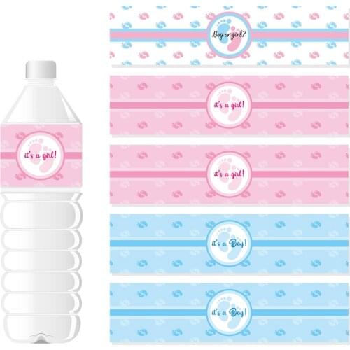 24pcs Baby Shower Bottle Label Sticker Water Bottle Labels Gender Reveal Party Decoration