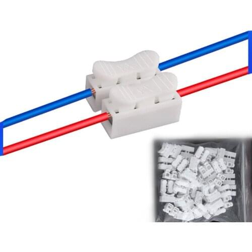 30pcs Quick Splice Lock Wire Terminals Connectors Speaker Binding Post Quick 2Pins CH2 Electrical Cable Crimp Connector