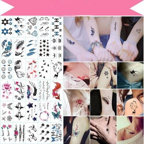 30Pcs/Sheet Hot Sexy Little Lips Tattoo Stickers Cute Cartoon Tattoo Sticker English Waterproof Tattoo Stickers Party Decoration