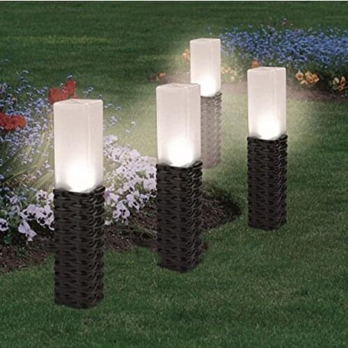 4PCS LED Waterproof Solar Rattan Light Outdoor Road Decoration Plastic Rattan Landscape Lawn Garden Light