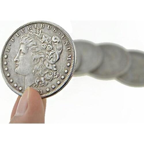 5pcs Steel Morgan Dollar (3.8cm dia) Magic Tricks Magician Props Accessorie Used Appearing/Disappearing Coin Magie Illusions