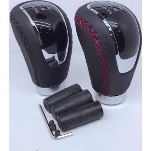 5 Speed Genuine Leather Automatic Manual Car Truck Gear Shift Knob Shifter Lever Cover