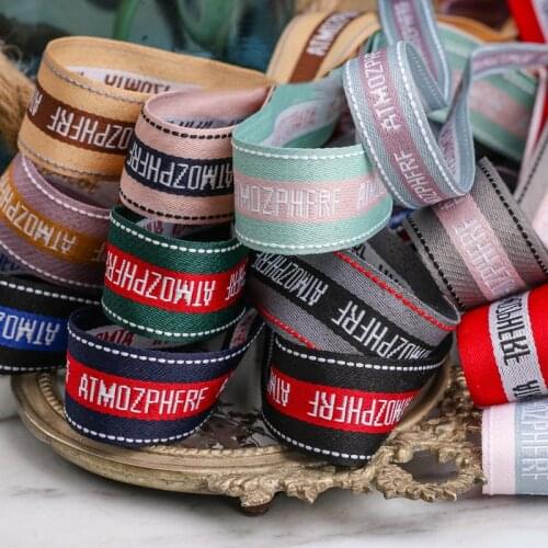 5 yards/lots Letter Embroidery Jumper Polyester Ribbon for DIY Craft Hair Bow Gift Packaging Clothing Accessories