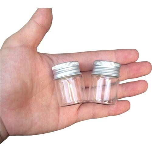 50 pcs 30x40 mm 15 ml Aluminum Screw Cap Glass Bottles Perfume Sample Jars Wishing Stars Vials