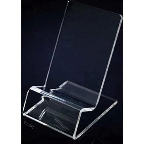 50 Pcs Mobile Phone Display Stand for iPhone Transparent Plastic Display Holder Bracket for Samsung