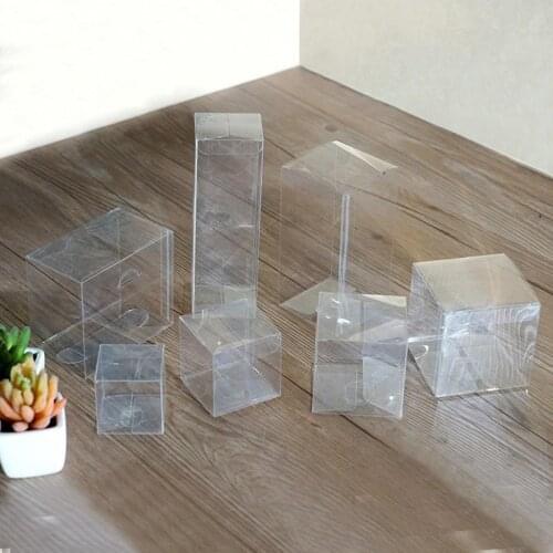 50Pcs 5x10x20cm Toys/Dolls Packaging Box Large Clear Gift Box PVC Transparent Boxes Christmas Party Present Box