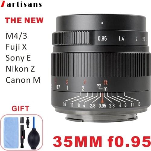 7artisans 35mm F0.95 APS-C camera lens for Nikon Z Sony E mount Olympus M4/3 Fuji XF X Canon EF-M EOS-M