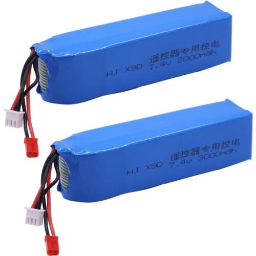 Battery for Frsky Taranis X9D Plus Transmitter 2S 7.4V 3000mAh Lipo Battery Toys Accessories 2PCS/lot high quality 7.4 v battery