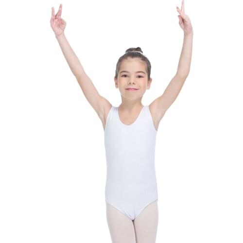 Ballet Leotard Cotton/Lycra Tank with Drawstring Front Girls Practice Bodysuit Ladies Basic Dance Costumes