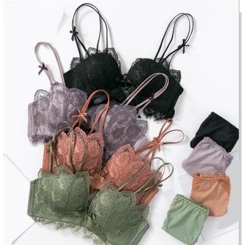 2020 Fashion Sexy Lace Bralette Push Up Bras Wireless Women Soft Black Butterfly Comfortable Bra Mesh Underwear 4 Color