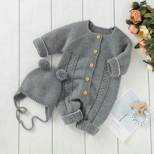 Baby Rompers Long Sleeve Knitted Infant Kids Unisex Jumpsuits Clothes Autumn Toddler Boy Overalls One Piece Infant Girl Playsuit