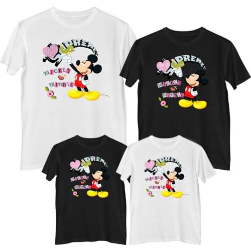 Disney Mickey Mouse T-shirt Summer Comfortable 100% cotton Fashion womens t-shirt 2021 Girl clothing Mother daughter clothes