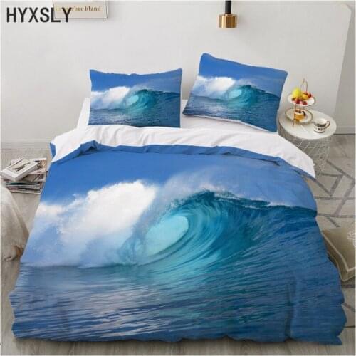 Beach Waves Blue Sky Bedding Set Duvet Cover Sets 3d Digital Printing Bed Linen Queen King Twin Full Customized Design Drop Ship