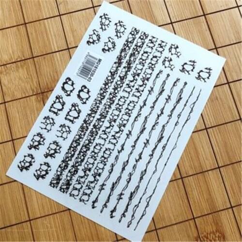 DIY Fashion Hot Selling White & Black Scrawl Nail Sticker Paper Back Adhesive Nail Decal