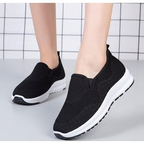New Woman Flats Ballet Comfortable Female Korean Slip On Shoes Womens Loafers Ladies Fashion Soft Cotton Elderly Running Shoes