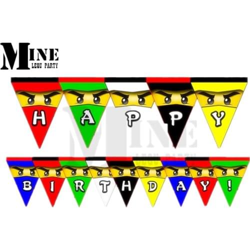 Party Supplies 1set Ninja Ninja theme Party Paper banner Happy Birthday Banner Baby Shower Birthday Party Decorations