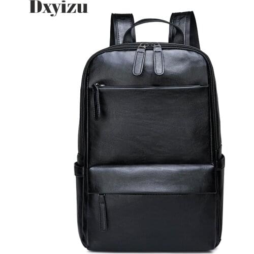 2020 New Brand Backpack Man Vintage Solid PU Large-Capacity Backpacks Male Travel Leather Rucksack Shoulder School Bag Mochilas