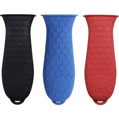 1 Pcs Silicone Anti-Hot Pot Handle Grip Cover Non-Slip Honeycomb Skillet Frying Pan Holder Sleeve Cookware Parts Outdoor Camping