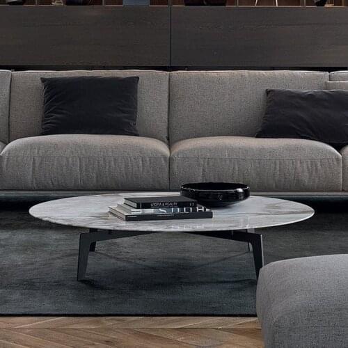 Nordic marble tea simple modern industrial style living room circular designer creative furniture iron edge table