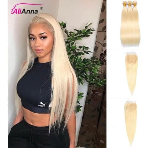 Blonde Bundles With Closure Brazilian Hair Weave Bundles With Closure 3 Bundles 613 Bundles With Closure Straight Hair Bundles