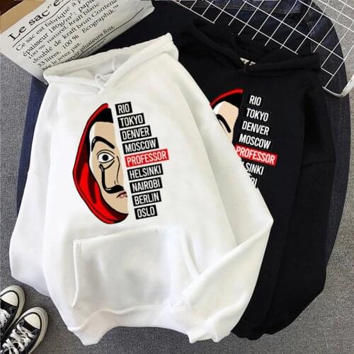 Money Heist Season 5 La Casa De Papel Hoodies Men Kawaii Cartoon House of Paper Streetwear Harajuku Bella Ciao Sweatshirts Male