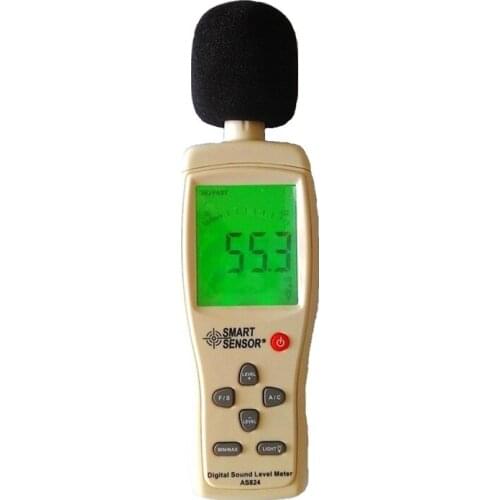 Smart Sensor AS824 Digital Sound Level Meter / Decibel Noise DB Meter Sound Pressure Level Tester 30~130 dBA,35~130 dBC