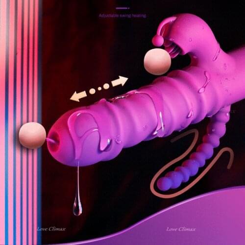 Vibrator Adult Sex Toy Double-headed Vibrating Tongue Licking Clitoris Vibrator Female Masturbator Anal Beading Vibrator Dildo