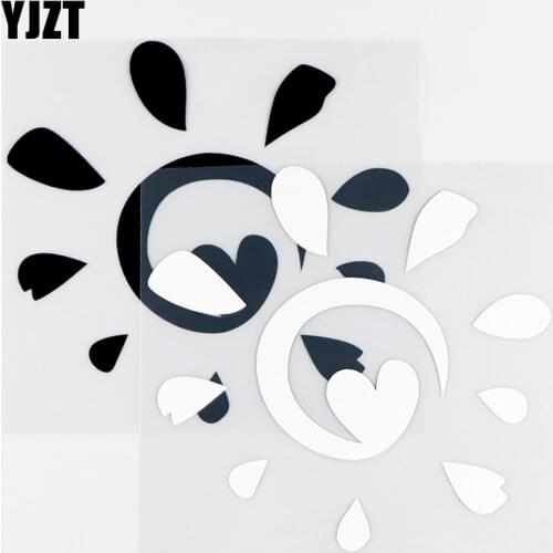YJZT 13.8X13CM Smile Sun Funny Car Window Bumper Art Decor Vinyl Decal Car Stickers Black / Silver 10A-0275