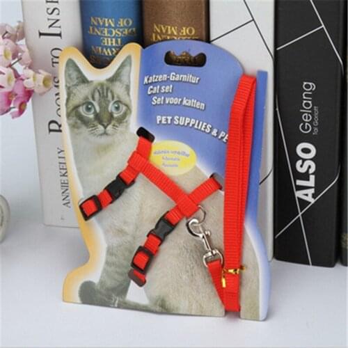 Hot Sale Cat Adjustable Nylon Harness Leash Pet Traction Lead Walking Breast-band Halter Chest Straps Comfortable Collar