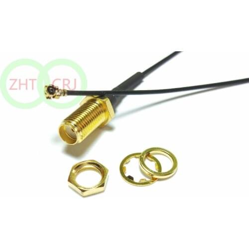 100pcs SMA female nut bulkhead to IPX U.FL female 1.13 cable pigtail Selling