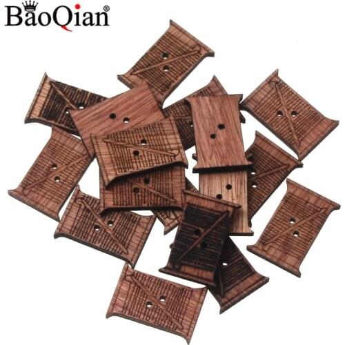 20Pcs Knitting tools Natural Wooden Scrapbooking DIY Wood Craft for Handmade Accessory Home Decorate 30x21mm