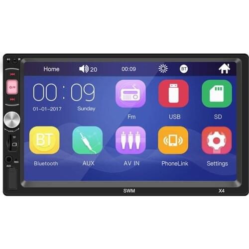 Adeeing 2Din Car Stereo MP5 Player 7 inch FM Radio Bluetooth 4.0 USB AUX Rear View Video Input Steering Wheel Learning Function