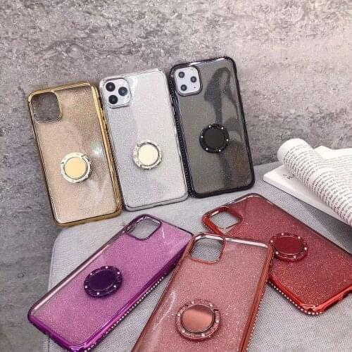 Glitter Diamond Case for Samsung galaxy S10 Plus S20 Ultra S10e S8 S9 S7 S6 edge Lite Soft Case with Finger Ring Kickstand Cover