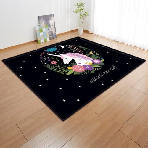 Unicorn Nordic fresh wind floor mats cute printing decoration large carpet floor mats bedroom restaurant floor mats custom
