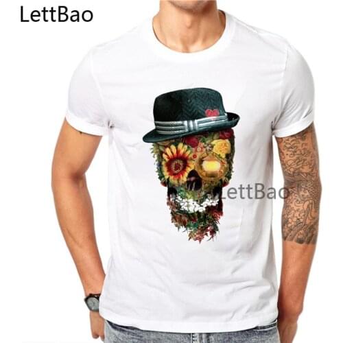 LettBao Skull Men shirts Summer Mens Fashion Tops Male Print harajuku Short Sleeve T-shirt 3D T Shirt Casual Breathable 2018
