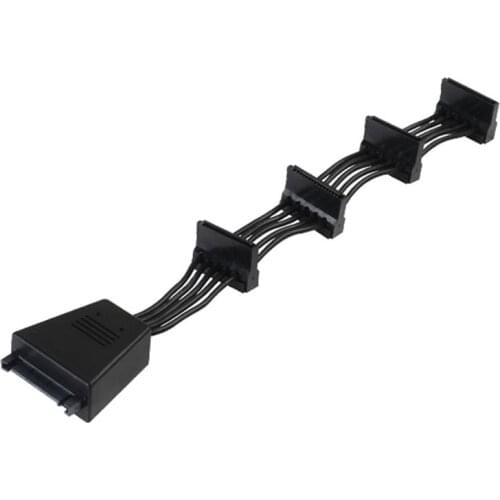 SST-CP06-E4 SST-CP06-E2 SATA Cable 15-pin 1 to 4 1 To 2 90 Degree Angle SATA Power Supply Cable Silicone Line