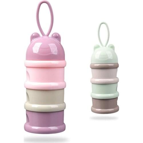 Portable Rings Infant Baby Milk Container Toddle Newbon Kids Formula Milk Powder Box Three Grid Boxes Snacks Candy Supplies Box