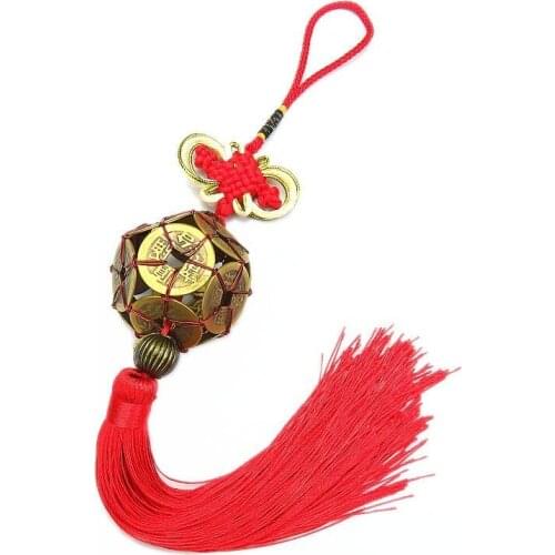 Retro Coins Pure Copper Emperor Copper Coins Feng Shui Chinese Knot Gifts Room Decoration Accessories Home Decor Car Pendant