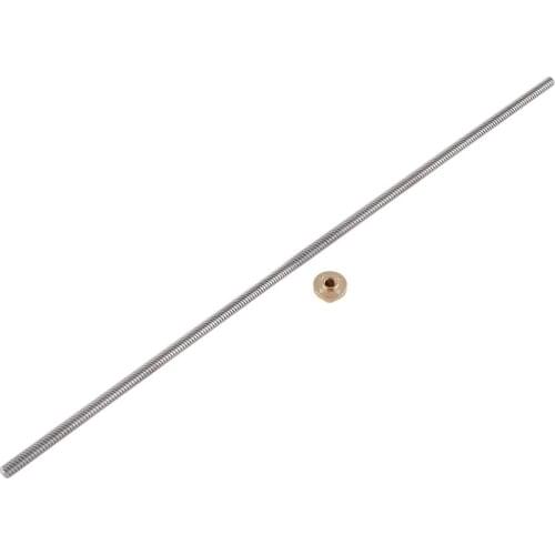 Lead Screw 100mm 150mm 250mm 300mm 330mm 350mm 400mm 500mm 3D Printers Parts 8mm Trapezoidal Screws Copper Nuts Leadscrew Part