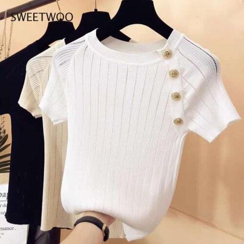 Женские трикотажные футболки SWEETWOO China At AliExpress