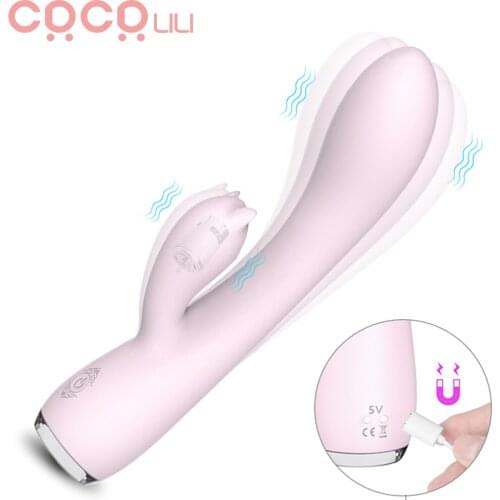 G Spot Rabbit Vibrator Clitoris Stimulation Waterproof Dildo Vibrator Sex Toys for Women Clit Stimulator 9 Vibration Dual Motor