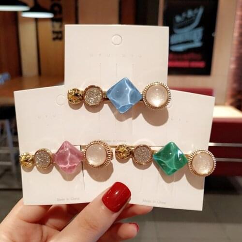 Small Fresh Candy Color Hairpin Headdress Hairpin Elegant Simple Girl Bangs Broken Hair Edge Clip Hair Accessories